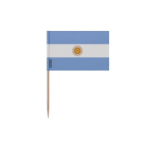 Palitos de dente Bandeira da Argentina - 6.5 cm - 100 peças - Plástico adesivo - Pau de bambu - Pixelforma
