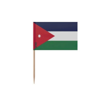 Palitos de Dente Bandeira da Jordânia - 6.5 cm - 100 peças - Plástico adesivo - Bastão de bambu - Pixelforma