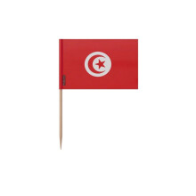 Tandenstokers Vlag van Tunesië - 6.5 cm - 100 stuks - Hechtplastic - Bamboestok - Pixelforma