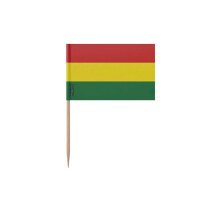 Prikkers Vlag van Bolivia - 6.5 cm - 100 stuks - Plastic plak - Bamboestokje - Pixelforma
