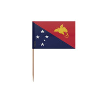 Tandenstokers Vlag van Papoea-Nieuw-Guinea - 6.5 cm - 100 stuks - Hechtingsplastic - Bamboestok - Pixelforma