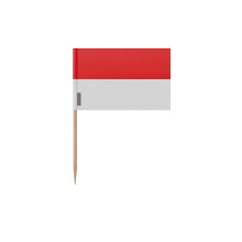 Tandenstokers Indonesische vlag - 6.5 cm - 100 stuks - Hechtplastic - Bamboestok - Pixelforma