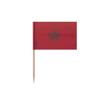 Palito de dente Bandeira do Marrocos - 6.5 cm - 100 peças - Plástico adesivo - Bastão de bambu - Pixelforma
