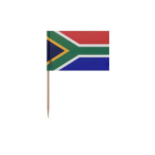 Tandenstoker Vlag van Zuid-Afrika - 6.5 cm - 100 stuks - Plakkerig plastic - Bamboestokje - Pixelforma