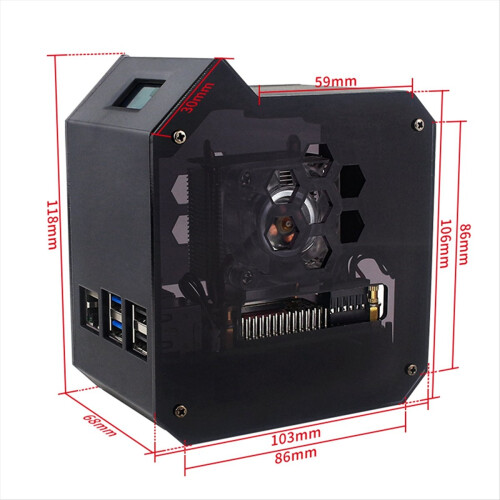 For 5 ABS Mini Tower Case Kit Copper Tube Ice Fan 1