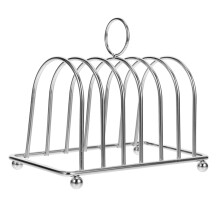Stainless Steel Metal Bread Rack With Carry Handle For Countertop 3Section Toast Holder Stand, Sliced Bread Display