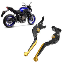 CNC Aluminum Alloy 147mm Folding Clutch Brake Levers for MT07 MT09 FZ07 Black Gold