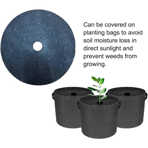NonWoven Tree Mulch Ring Weed Control Mat, Moisture Retention, 10 Pack 32cm Round Cover 2