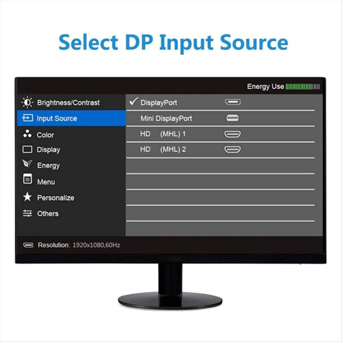 4K 60Hz -Compatible to Displayport Adapter Cable 1 2