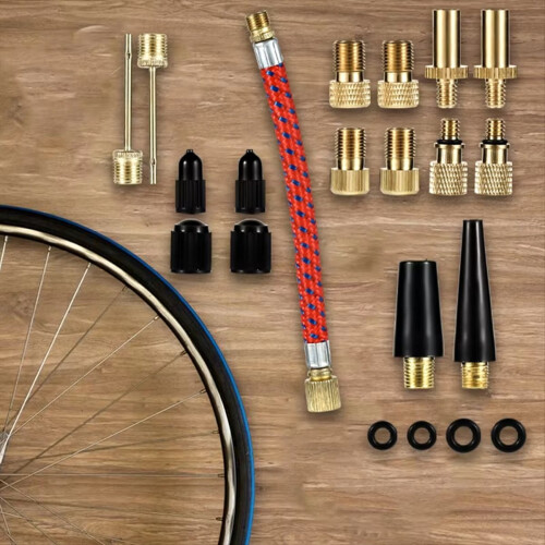 21pcs Bicycle Valve Adapter Sleeve Conversion Nozz 2
