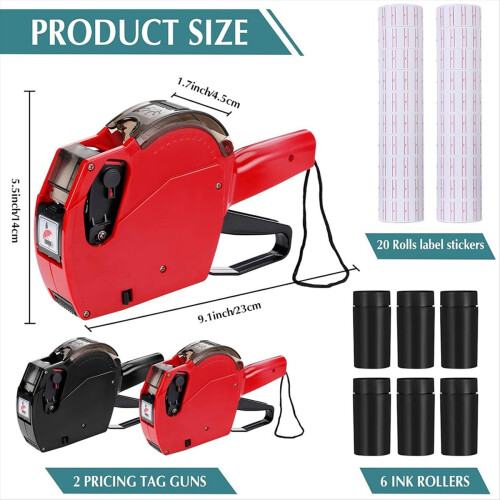 2 Pcs 8 Digits Price Tag-, Pricing- Kit with 20 Ro 2