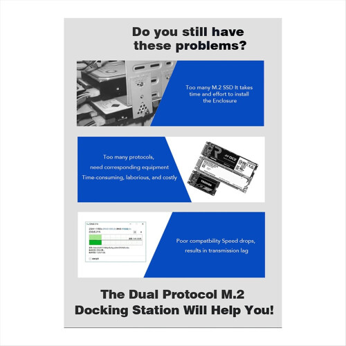 Dual Protocol M.2 NVME SSD Docking Station Base E 2