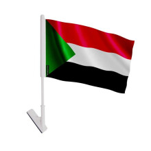 Bandeira adesiva Sudão – 14 x 21 cm – Poliéster Flexível – Fácil de Colar – 1 peça – Pixelforma