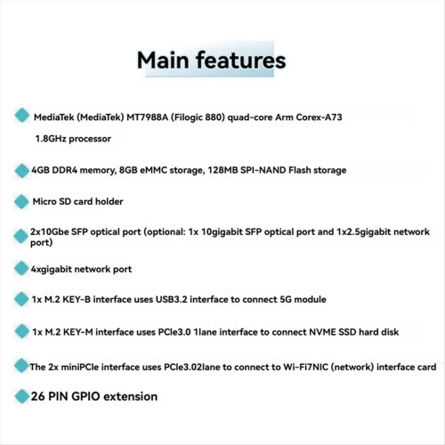 For -R4 Router Development Board 4GB RAM MT7988A w 2
