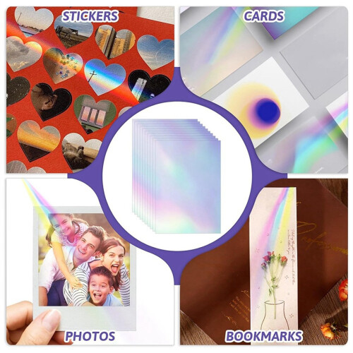 60 Sheets Holographic Laminate Clear Gitter Sticke 1