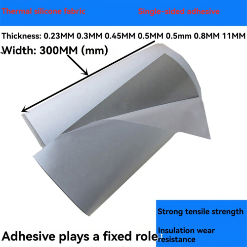 Insulating Silicone Cloth, 300mm Wide Grey Soft No 2
