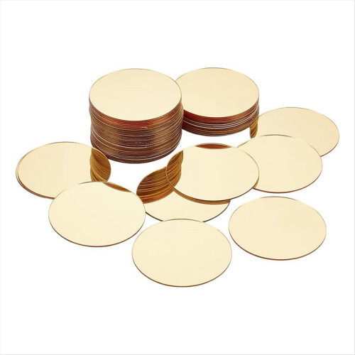 50 Pcs Mini Acrylic Mirror Tiles, 2 Inch Self Adhe