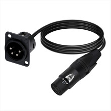 4Pin Type XLR Panel Mount Chassis to Female Connec