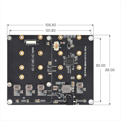 for 5 PCIe to 4-CH M.2 NVMe Adapter Board Compati 2