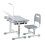 Conjunto de Mesa e Cadeira Ajustáveis para Crianças-Duoku-com Lâmpada- Ideal para Quartos e Escritórios-Cinza 1