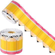 Bulletin Board Border Trim Sticker Chalkboard Notice Board Decoration Pencil Pattern Border Wall Strips for Teachers