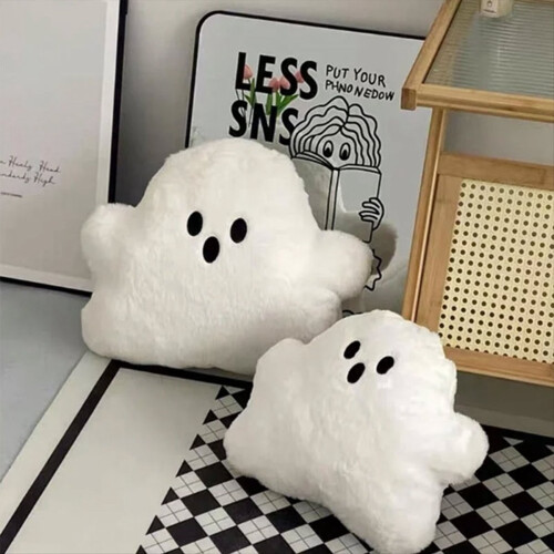 Plush Cute White Cloud Ghost Doll Halloween Cushio 2