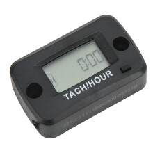 Digital Tach Hour Meter LCD Waterproof 0-30000RPM 0-999999H