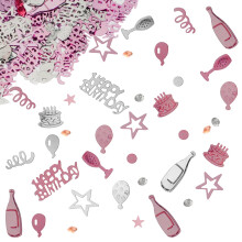 Rose Gold Birthday Confetti 30g 1200pcs Sparkling Star Table Decorations for Wedding Anniversary Party