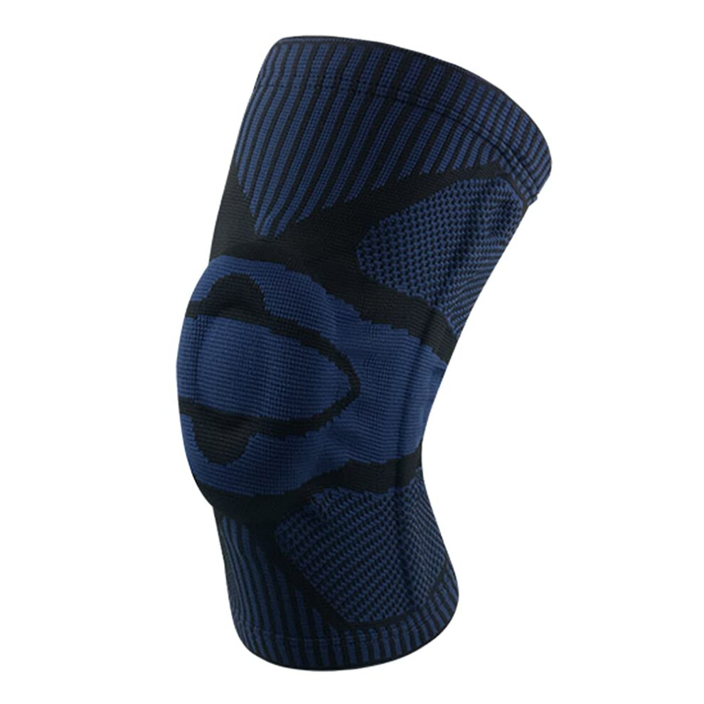 Dark/Blue/Gray Knee Brace With Antislip Design And Compression Support For Running, Sports, Joint Pain Relief, L