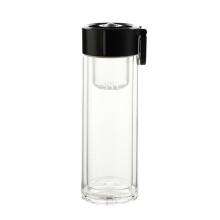 450ml Double Wall Borosilicate Tea Cup with Heat Retention and EasyGrip Handle Black