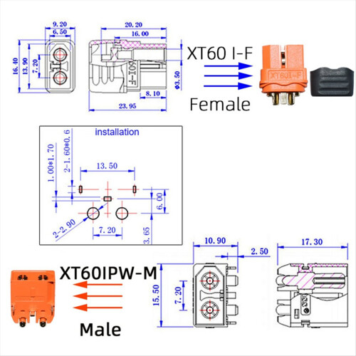 12AWG Anderson to XT60i Adapter,XT60i Connector Ca 2
