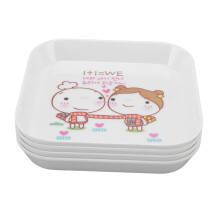 4pcs Fruit Snack & Dessert Plates with Storage Tray for Home & Restaurant