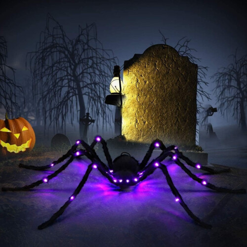 Halloween Giant Light Up Spider Decorations Hairy 2