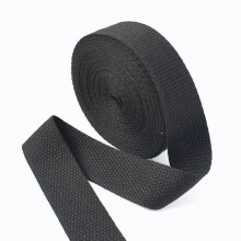 Webbing Cotton Webbing Tape 5M Length 20/25/32/38mm Widths 1.3mm Thick Black Bias Binding For Bags Garments DIY Sewing