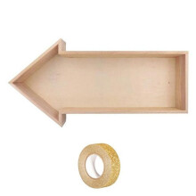 Mensola in legno Freccia 40 x 20 x 7 cm + nastro adesivo dorato con glitter 5 m