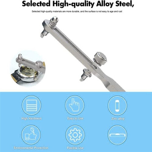 Adjustable Watch Back Remover Tool, Wrench Type Watch Case Back Opener Remover Watchmaker for Battery Replacement B 2
