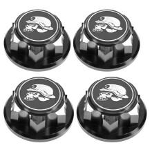 4 Pezzi 17Mm M12 Copertura Dado Esagonale Ruota nel Metallo per 1/7 King Motor RC Auto da Rally Arrma Mojave Parti di Aggiornamento, Nero