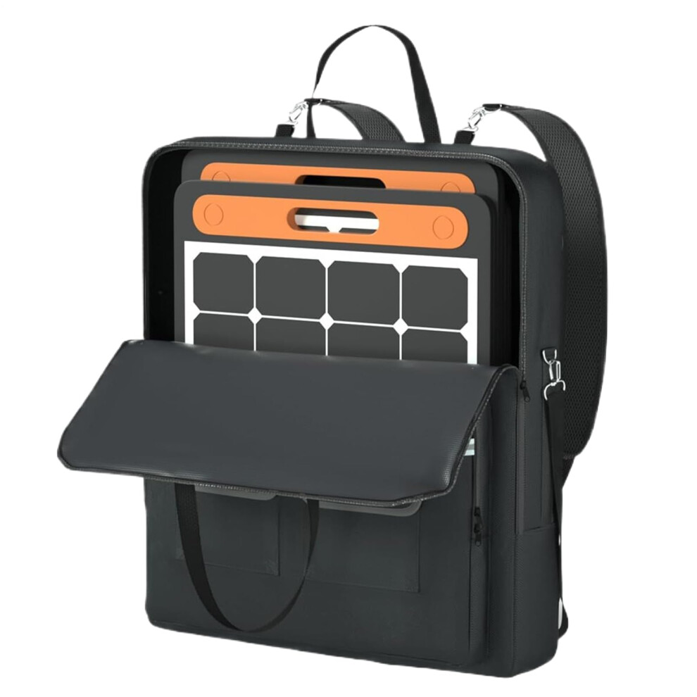 Solar Panel Carrying Case Double Layer Storage Bag With Shoulder Strap For Camping And Hiking 9347817444575