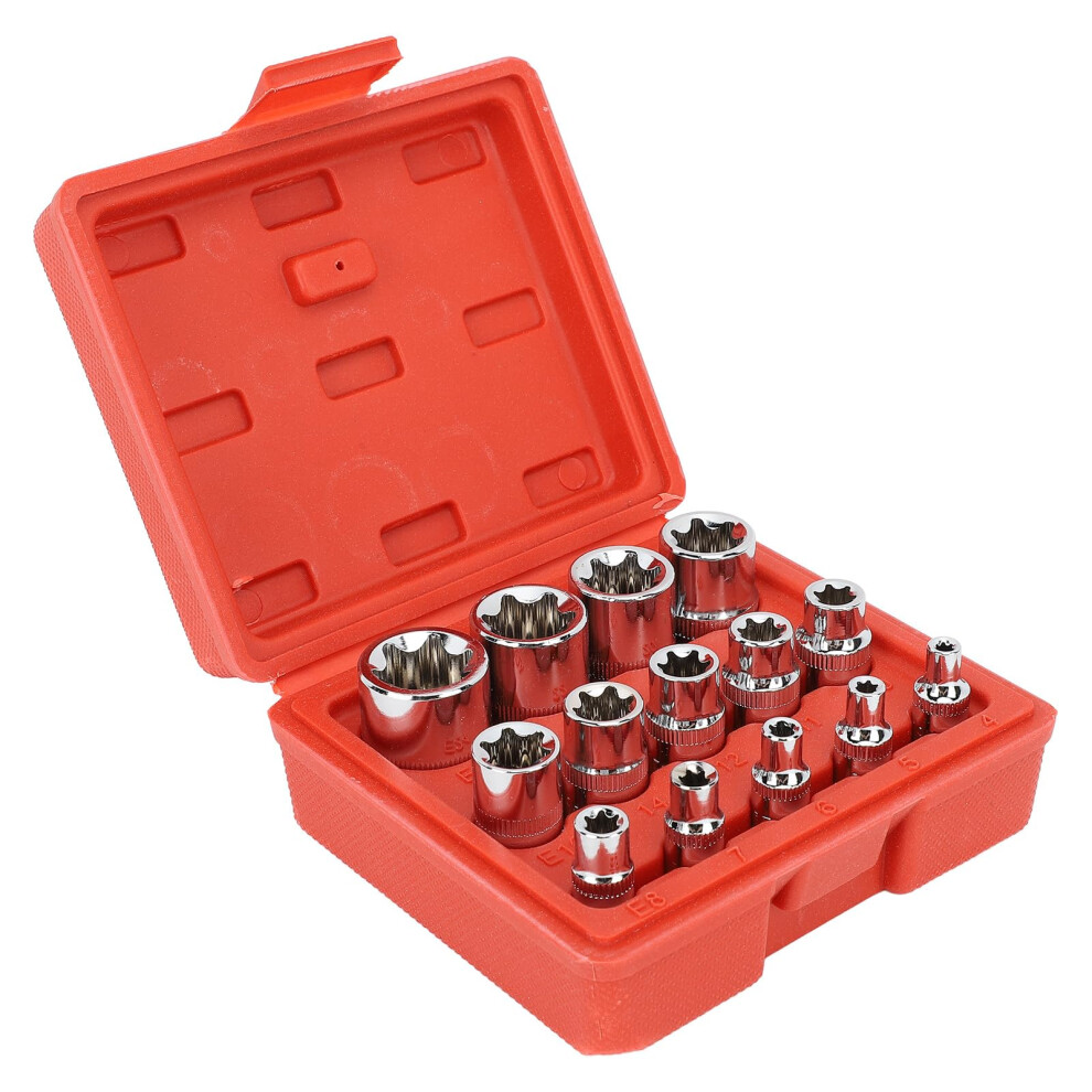 14 Piece E And Star Socket Set Chrome Vanadium Steel With Storage Box For Automotive 9199774012683