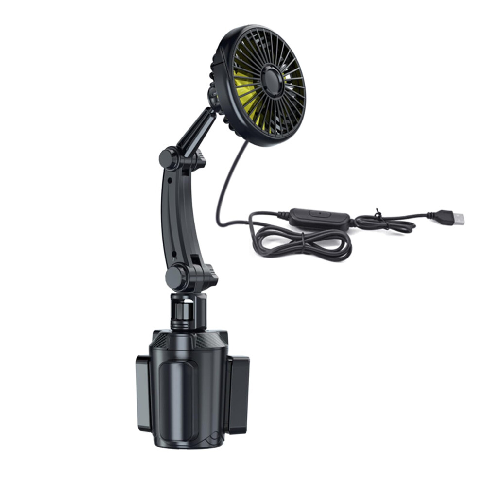 Usb Car Fan With Adjustable Speed, 360 Rotation And Color Led For 12V/24V Vehicles Light 9199774142458