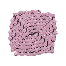 Single Speed Bike Chain 94 Link Carbon Steel Pink Fixed Gear for Road and Mountain Bikes