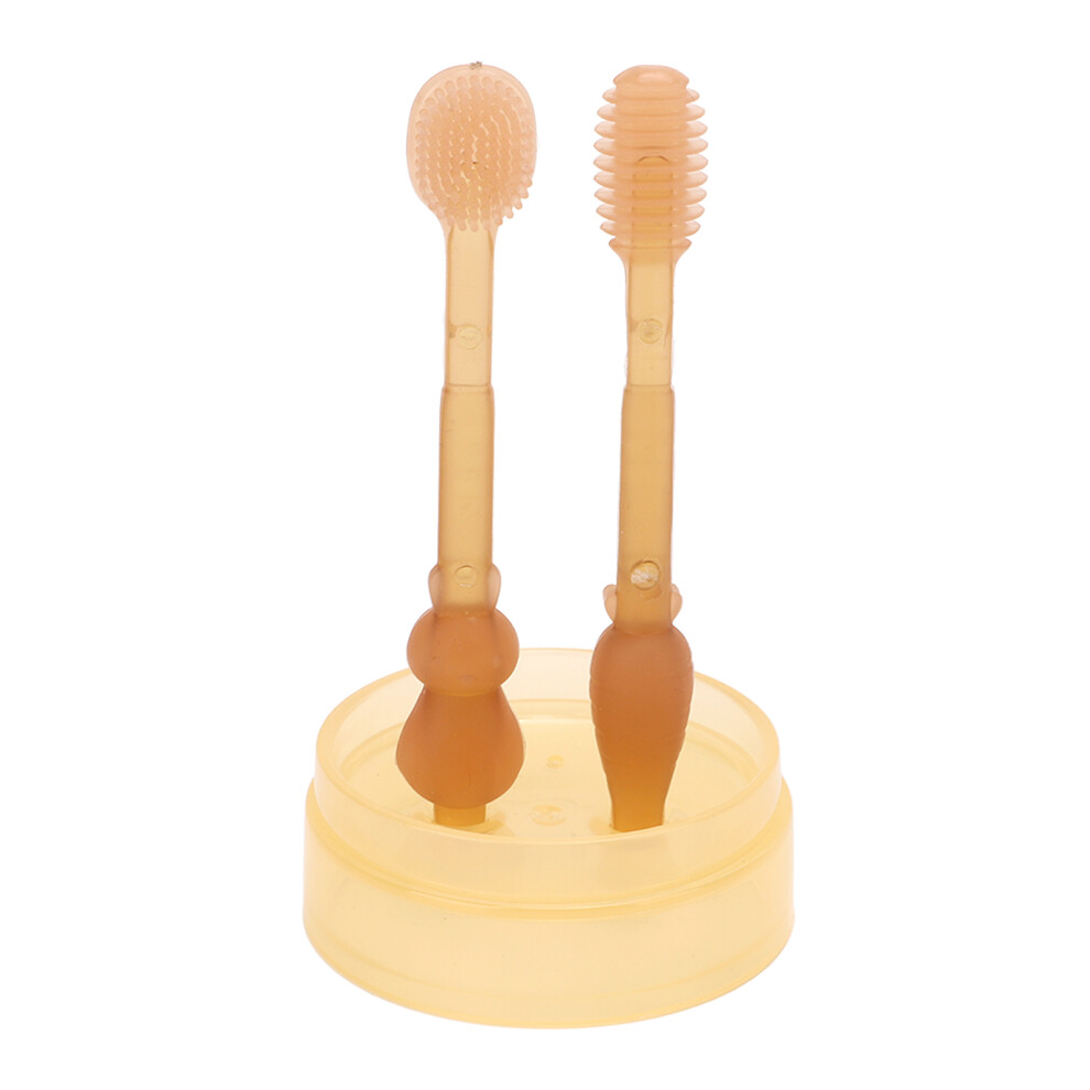 Baby Silicone Finger Toothbrush & Tongue Cleaner - 9x1.3cm, Toddler Oral Care Set