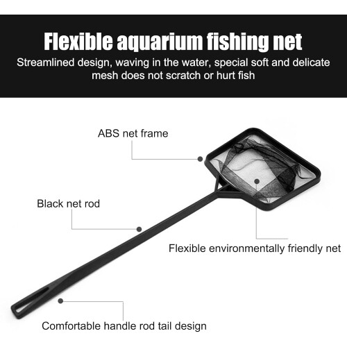Aquarium Fish Net Portable Multifunctional Net With Comfortable Handle For Pool And Stream Cleaning 1