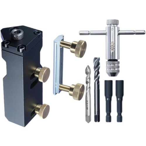 Adjustable Drill Guide for M6 M8 Aluminum Profiles with Precision Depth Adjustment and Quick Positioning 1