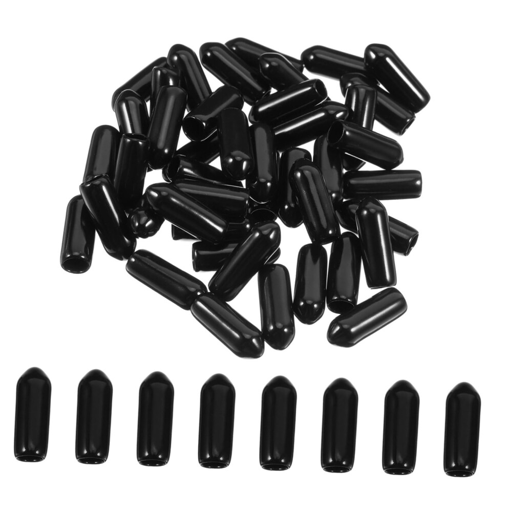 100Pcs Black Pvc Screw Thread Protectors Caps For Bolts Electrical Safety And Damage Prevention 9382693152978