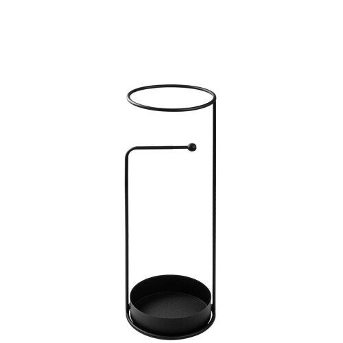 Black metal umbrella stand, 60 cm high