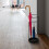 Black metal umbrella stand, 60 cm high 2