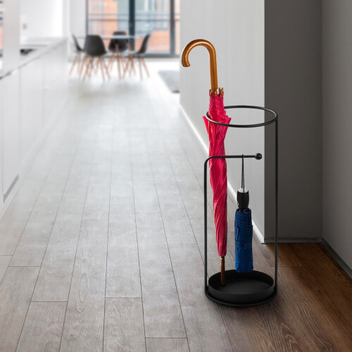 Black metal umbrella stand, 60 cm high 1