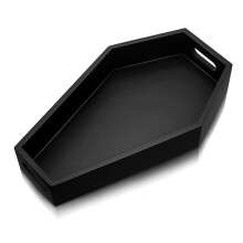 Sargform, Schwarzes Tablett, Aufbewahrungsbox, Gotisches Holztablett, Dekoration, Geburtstagsgeschenk