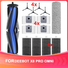 14-Delars Tillbehörssats för DEBOT X8 PRO Omni Robotdammsugare med Borste, Rullmopp, Sidoborstar, Filter, Dammpåsar
